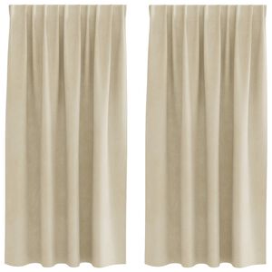 vidaXL Rideaux occultants 2 pc Cr&egrave;me 140 x 175 cm Velours