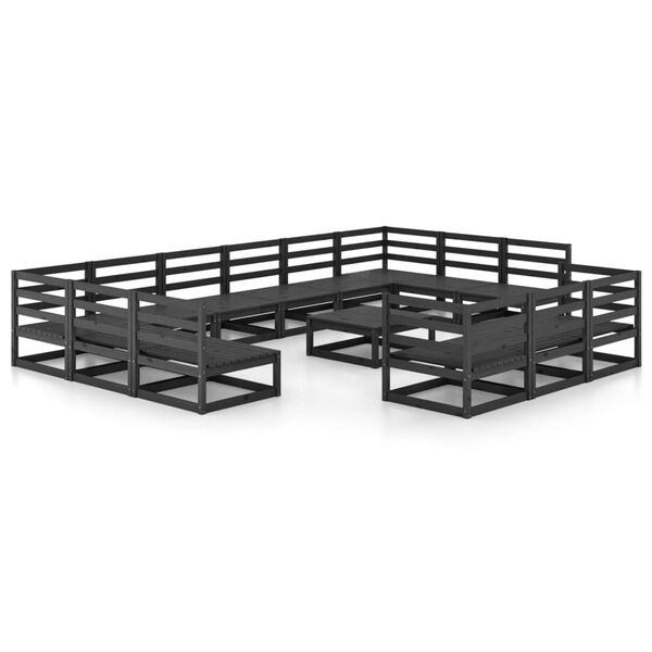 vidaXL Salon de jardin 14 pcs bois de pin massif