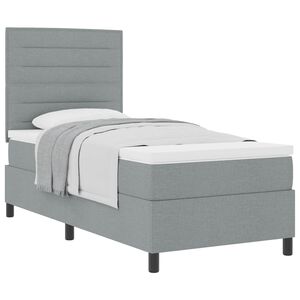 vidaXL Lit &agrave; ressorts avec matelas Gris clair 80 x 200 cm tissu