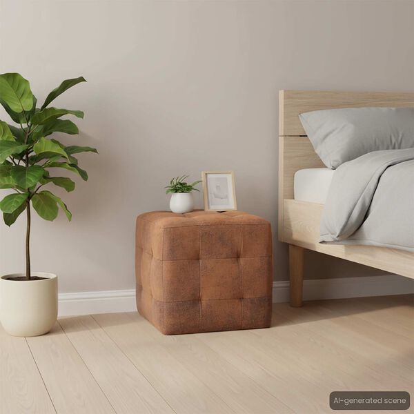 vidaXL Tables de chevet 2 pcs Marron 30x30x30 cm Similicuir daim