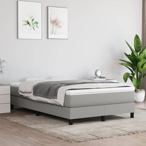 vidaXL Cadre de lit gris clair 120x200 cm tissu