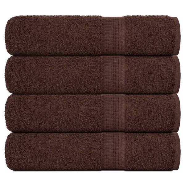 vidaXL Serviettes de bain FROGN 4 pcs marron 100x150 cm 360 g/m&sup2;