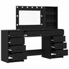 vidaXL Table de Toilette 3 pcs Ch&ecirc;ne noir Bois d'ing&eacute;nierie