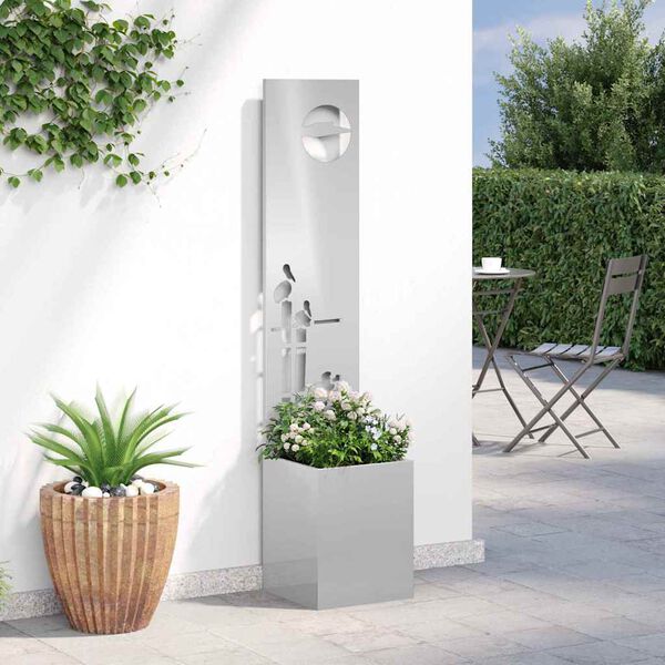 vidaXL Écran de confidentialité de jardin Fretwork Argent 32 x 140 cm