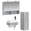 vidaXL Ensemble d'armoire de salle de bain 4 pcs Sonoma gris