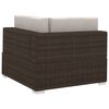 vidaXL Salon de jardin 4 pcs avec coussins r&eacute;sine tress&eacute;e marron