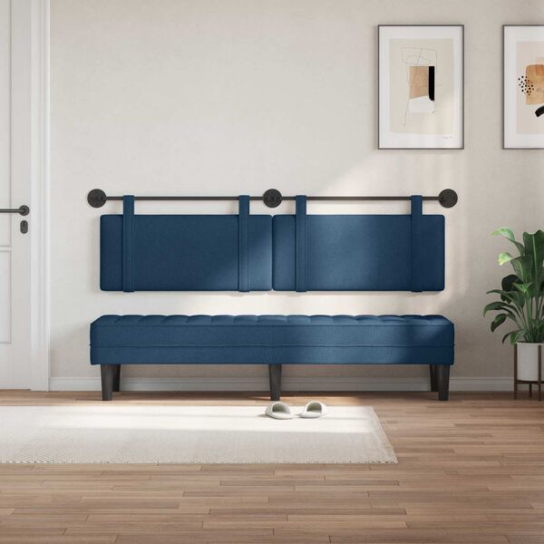 vidaXL T&ecirc;te de lit suspendue Montage mural Bleu 170 x 55 x 5 cm tissu