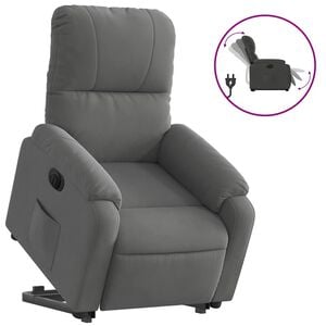 vidaXL Fauteuil inclinable &eacute;lectrique gris fonc&eacute; tissu microfibre
