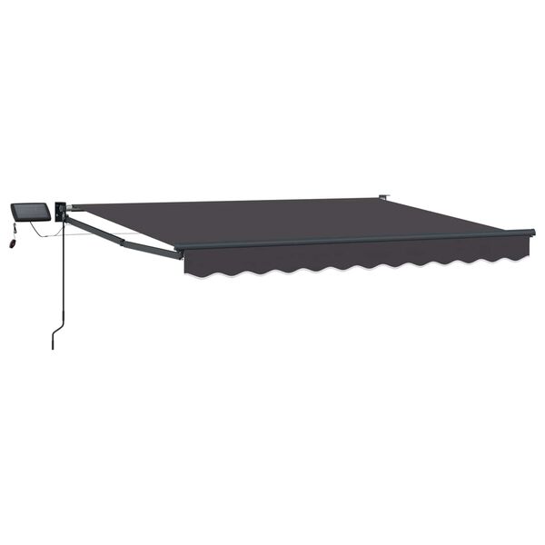 vidaXL Store r&eacute;tractable manuel avec LEDs Anthracite 2,5 x 2 m