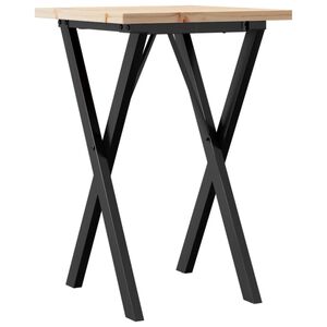 vidaXL Table &agrave; manger cadre en X 50x50x75,5cm bois de pin massif acier