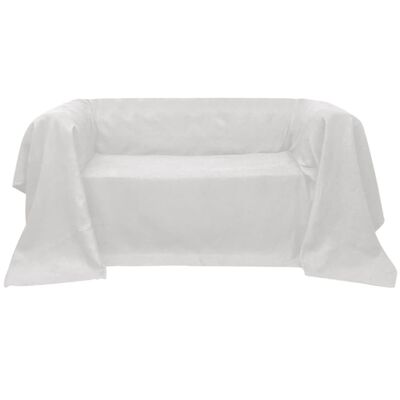 vidaXL Housse de canapé Micro-suède Crème 270x350 cm