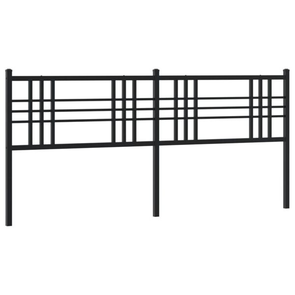 vidaXL T&ecirc;te de lit m&eacute;tal noir 193 cm