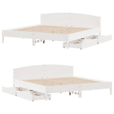 vidaXL Cadre de lit sans matelas blanc 180x200 cm bois massif de pin