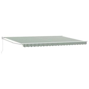 vidaXL Auvent r&eacute;tractable Vert et blanc 500 &times; 300 cm