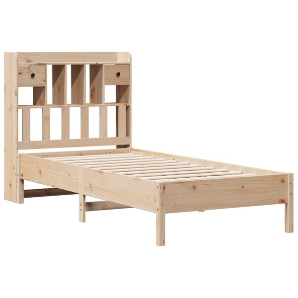 vidaXL Lit biblioth&egrave;que sans matelas 90x190 cm bois de pin massif