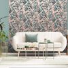 DUTCH WALLCOVERINGS Papier peint Feuilles et oiseaux Vert et rose