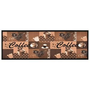 vidaXL Tapis de sol de cuisine lavable Marron caf&eacute; 45x150 cm