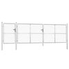 vidaXL Portail de jardin grillag&eacute; argent&eacute; 500 x 125 cm en acier galvanis&eacute;