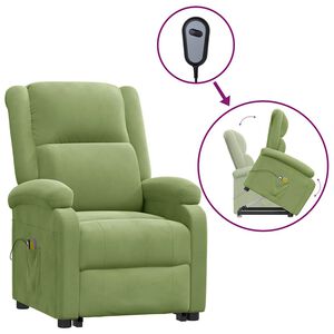 vidaXL Fauteuil de massage Vert clair Velours