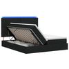 vidaXL Lit de rangement LED avec matelas Noir 200 x 200 cm Tissu