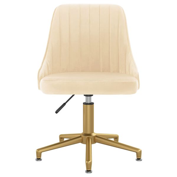 vidaXL Chaises pivotantes &agrave; manger lot de 2 Cr&egrave;me Velours