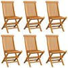 vidaXL Chaises de jardin avec coussins vert vif lot de 6 Bois de teck