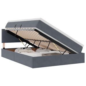 vidaXL Lit de rangement LED avec matelas Gris fonc&eacute; 140 x 190 cm