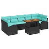 vidaXL Ensemble de canap&eacute; de jardin 8 pcs Noir Poly rotin