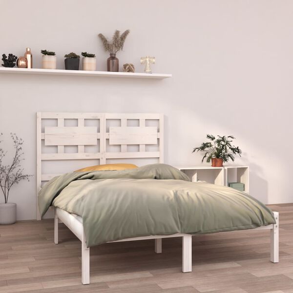 vidaXL Cadre de lit sans matelas blanc 120x190 cm bois massif