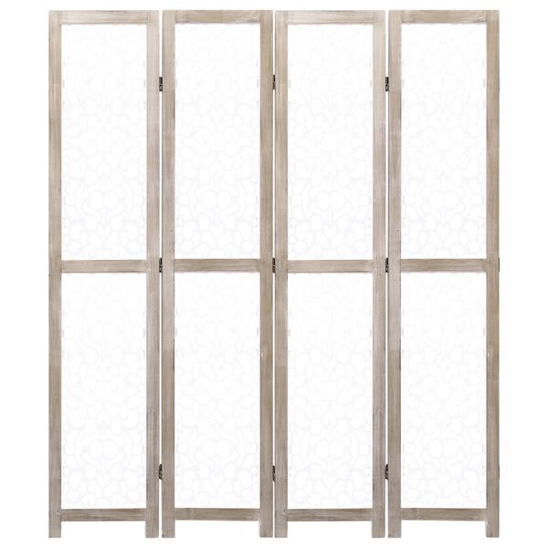 vidaXL Cloison de s&eacute;paration 4 panneaux Blanc 140x165 cm Bois solide