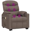vidaXL Fauteuil de massage Taupe Tissu