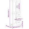 vidaXL Buffet haut Gris b&eacute;ton 69,5x34x180 cm Bois d'ing&eacute;nierie