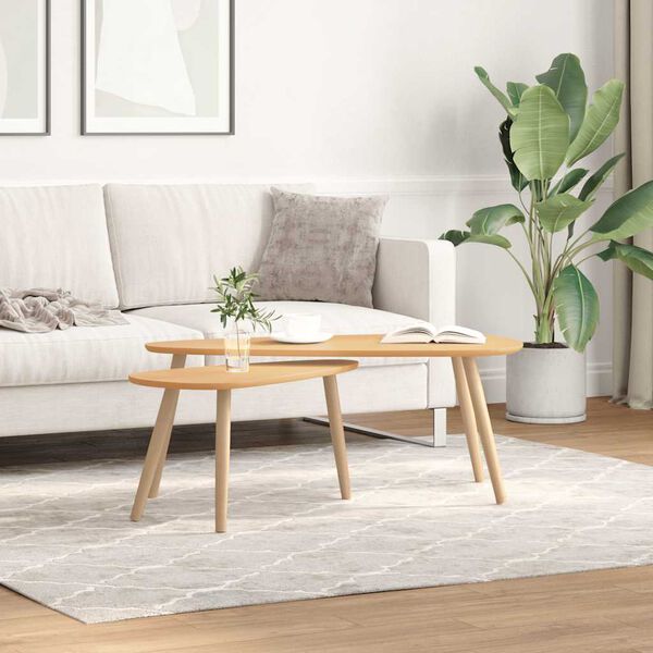 vidaXL Ensemble de tables basses 2 pcs Bois de pin massif Marron