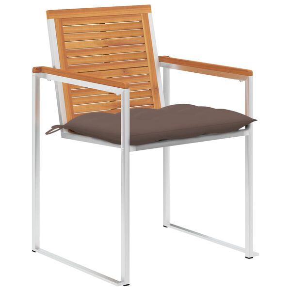 vidaXL Chaises de jardin lot de 8 avec coussins Bois d'acacia solide