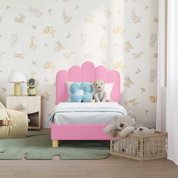vidaXL Cadre de lit pour tout-petit avec t&ecirc;te de lit Rose 70 x 140 cm