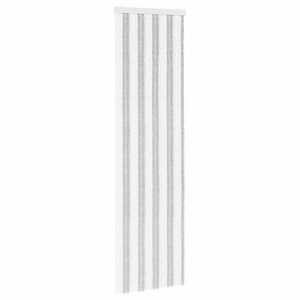 vidaXL Rideau anti-insectes en chenille Gris clair et blanc