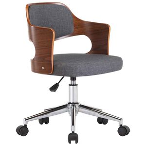 vidaXL Chaise pivotante &agrave; manger Gris Bois courb&eacute; et tissu