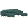 vidaXL Canap&eacute; avec coussin 3 pcs Vert fonc&eacute; tissu