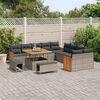 vidaXL Ensemble de canap&eacute; de jardin avec coussin 13 pcs Gris