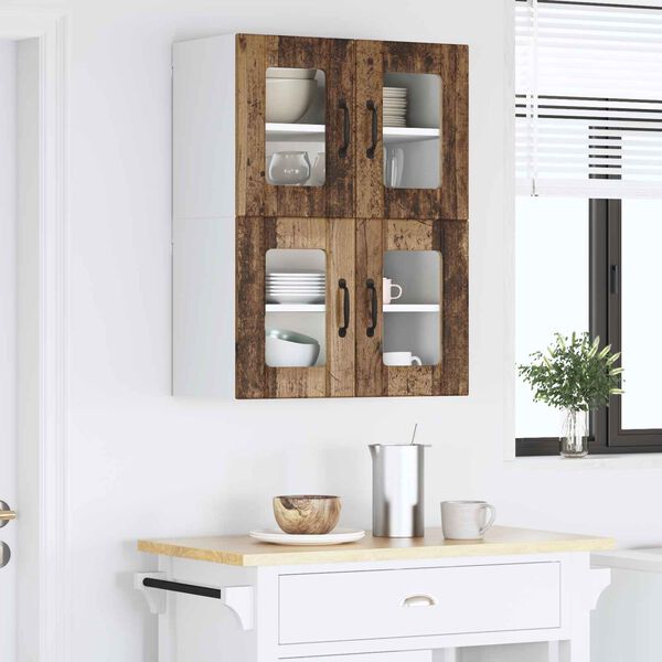 vidaXL Armoire de cuisine 2 pcs Bois ancien 60 x 31 x 40 cm
