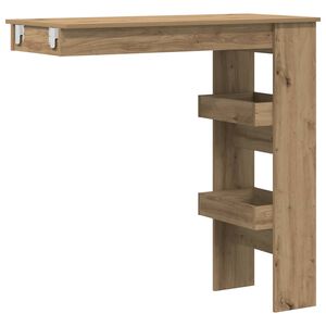 vidaXL Table de bar murale ch&ecirc;ne artisanal bois d'ing&eacute;nierie