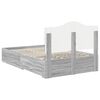 vidaXL Cadre de lit Gris Sonoma 135 x 190 cm Bois d'ing&eacute;nierie