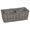 vidaXL Panier de plantation avec stockage 3 pcs Gris Rattan Kubu