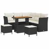 vidaXL Ensemble de canap&eacute; de jardin 8 pc Noir polyrotin