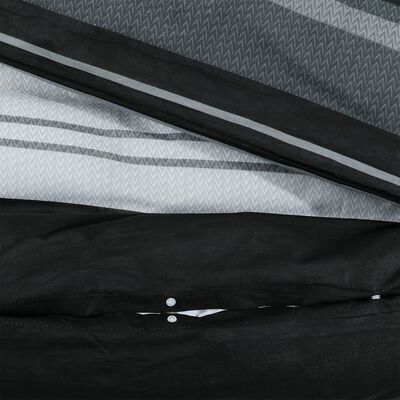 vidaXL Ensemble de housse de couette noir et blanc 135x200 cm Coton