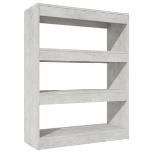 vidaXL Biblioth&egrave;que/Cloison Gris b&eacute;ton 80x30x103 cm Bois d'ing&eacute;nierie