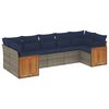 vidaXL Ensemble de canap&eacute; de jardin 7 pcs avec coussins gris r&eacute;sine tress&eacute;e