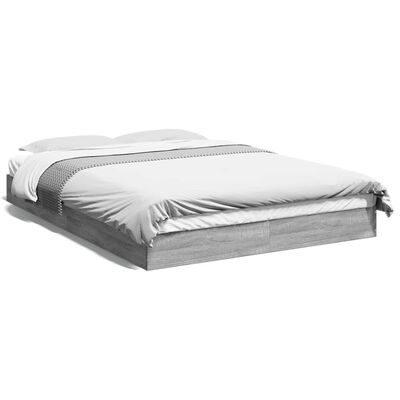 vidaXL Cadre de lit sans matelas sonoma gris 140x190 cm