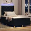 vidaXL Lit &agrave; ressort LED avec matelas Noir 120 x 200 cm tissu