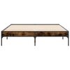 vidaXL Cadre de lit sans matelas ch&ecirc;ne fum&eacute; 135x190 cm